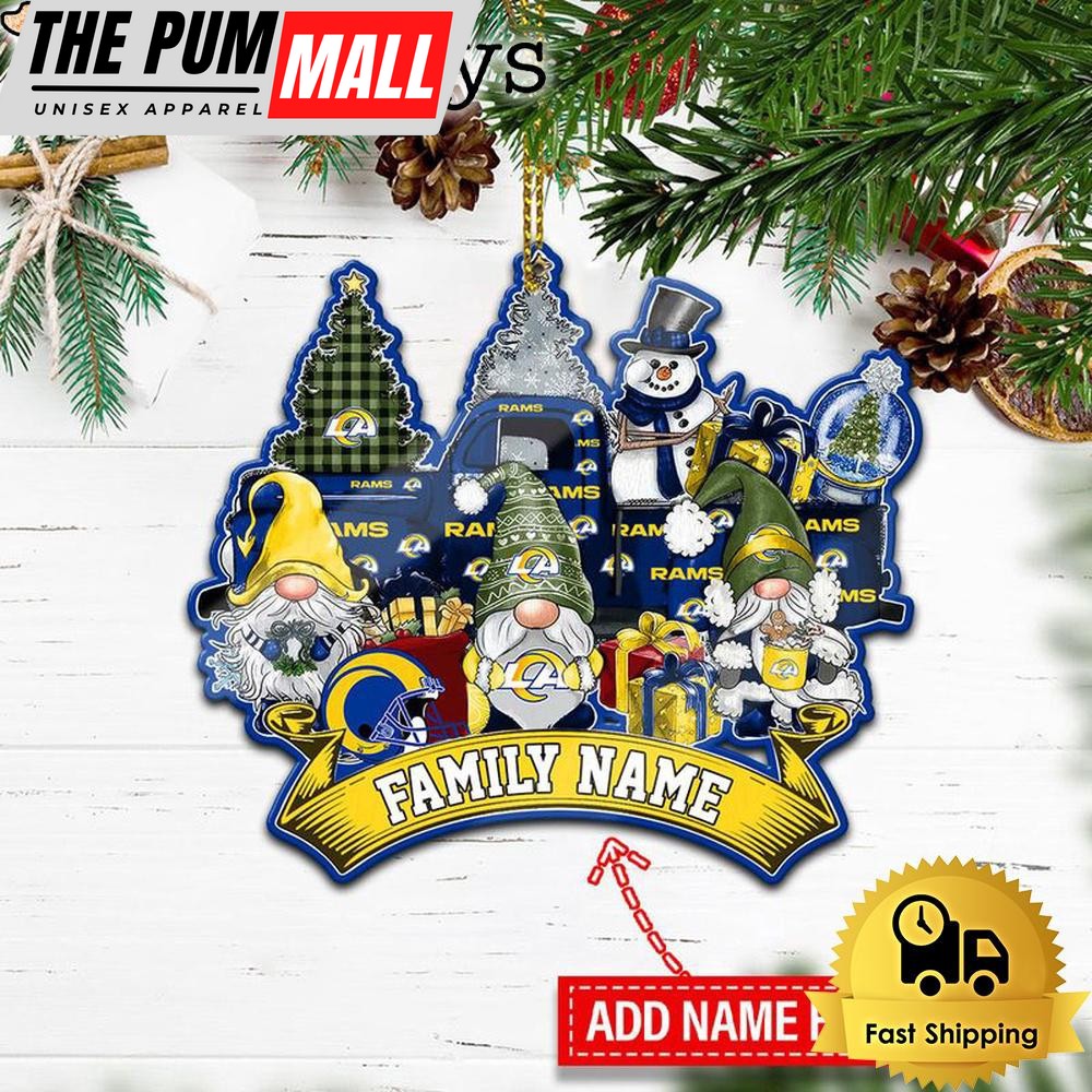 NFL Los Angeles Rams Personalized Name Gnome Christmas Ornament Limited Edition