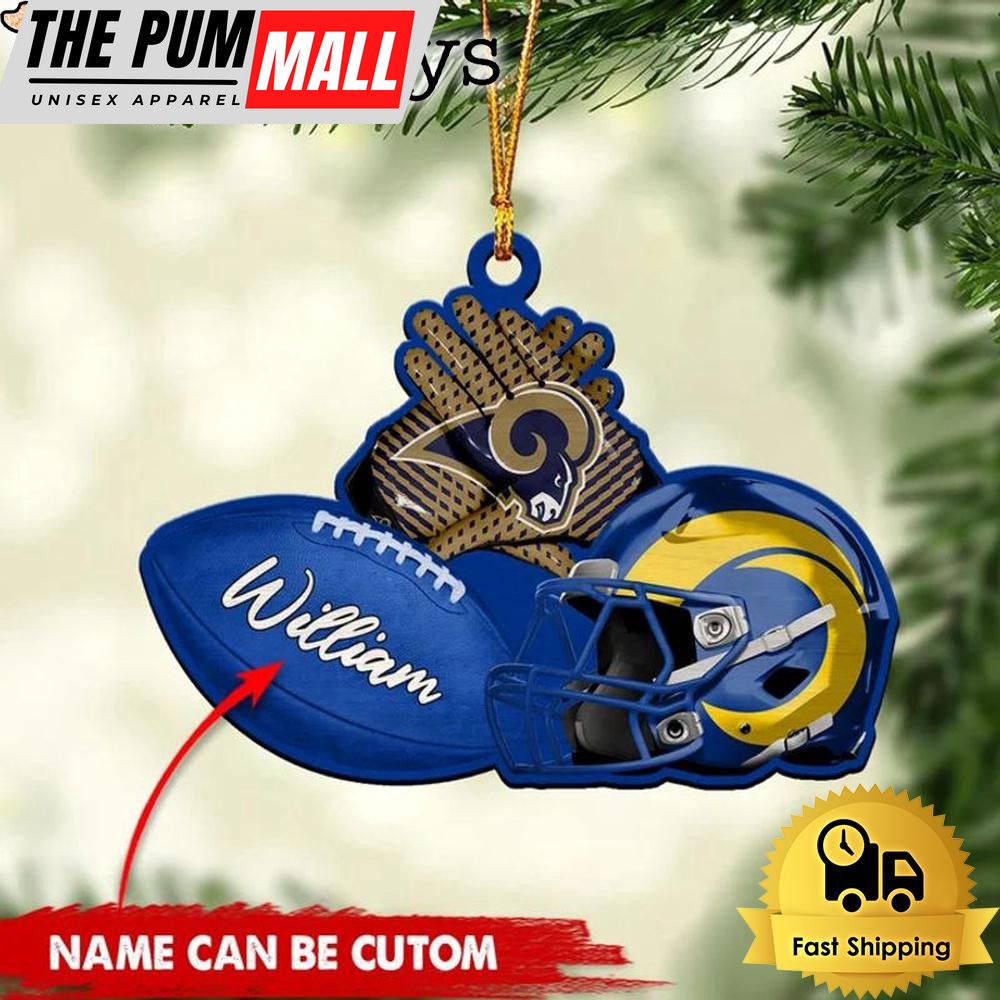 NFL Los Angeles Rams Rugby And Helmet Custom Christmas Ornament Limited Edition
