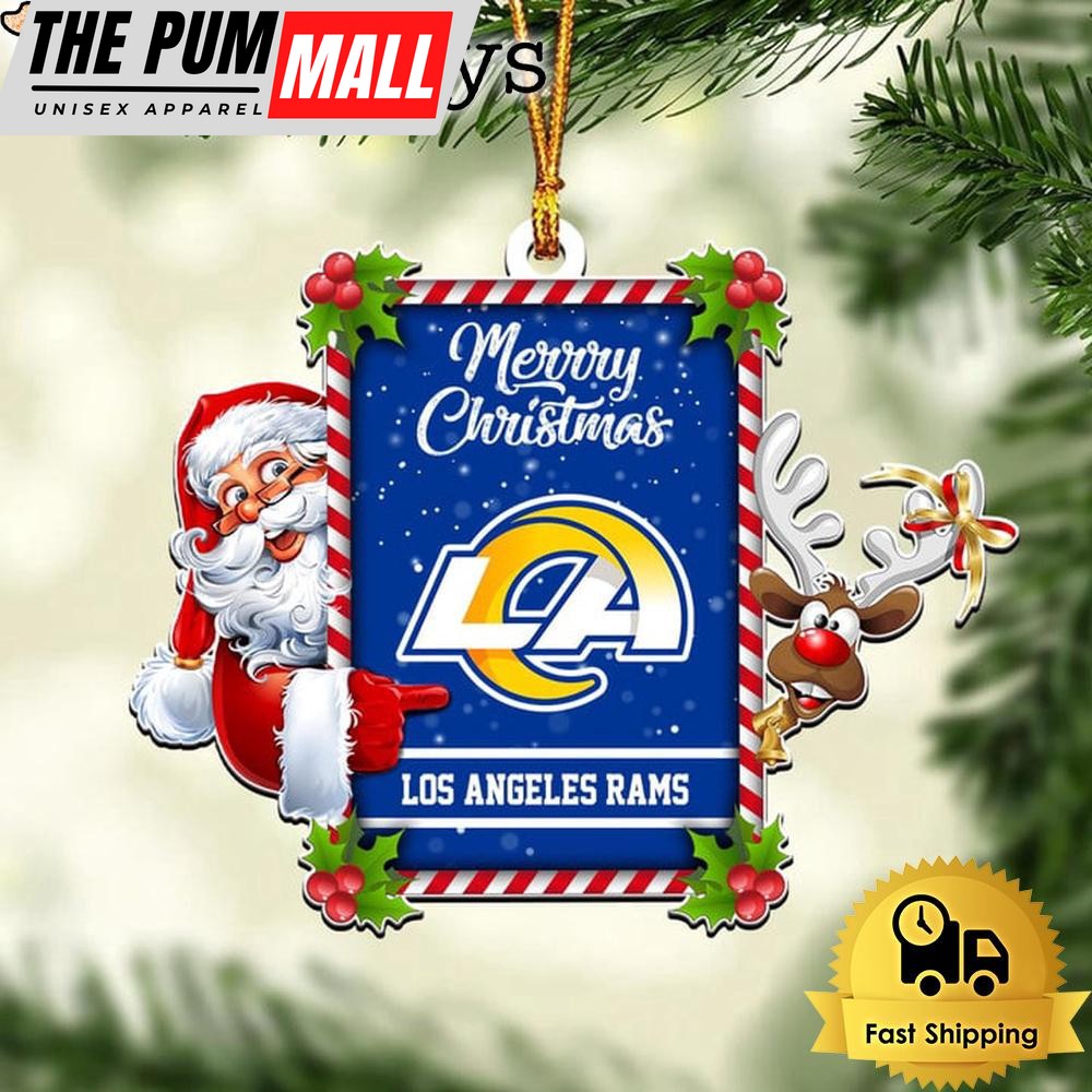 NFL Los Angeles Rams Santa Claus Merry Christmas Ornament Limited Edition