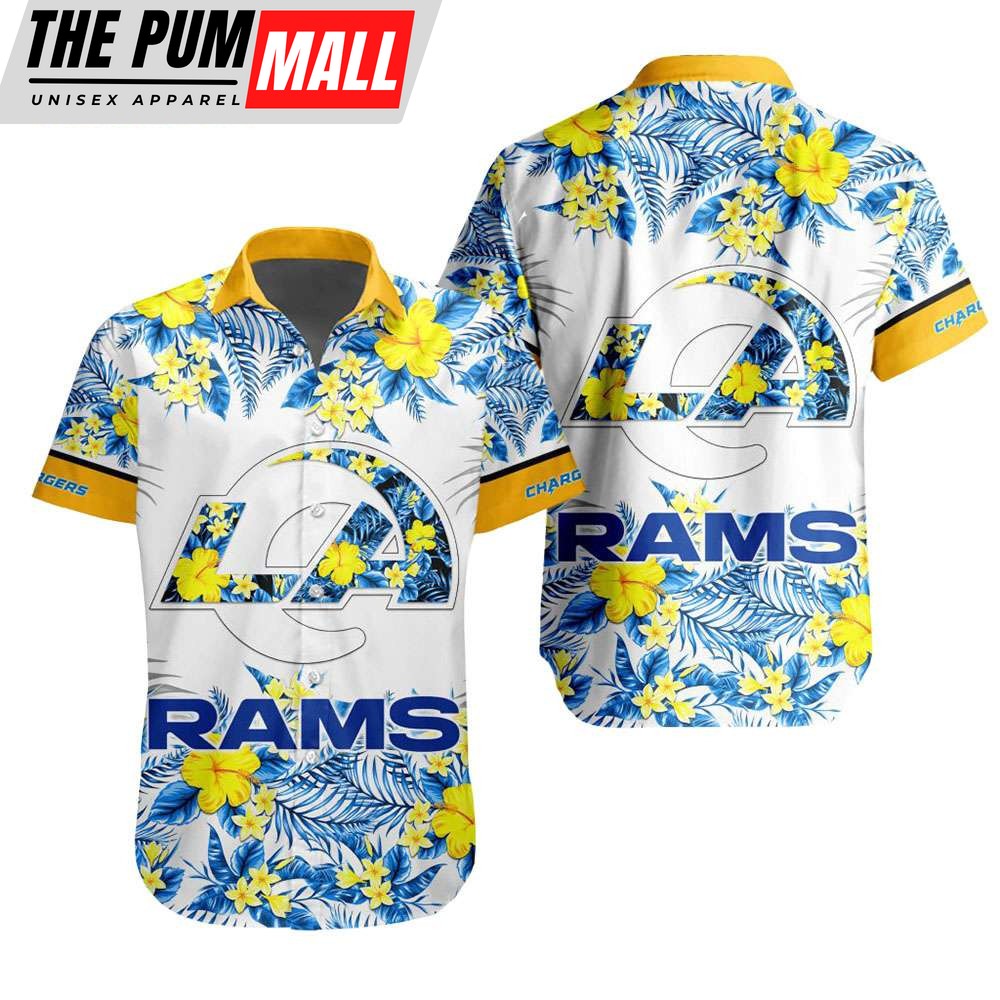 NFL Los Angeles Rams Tropical Floral Hibiscus Hawaiian Shirt
