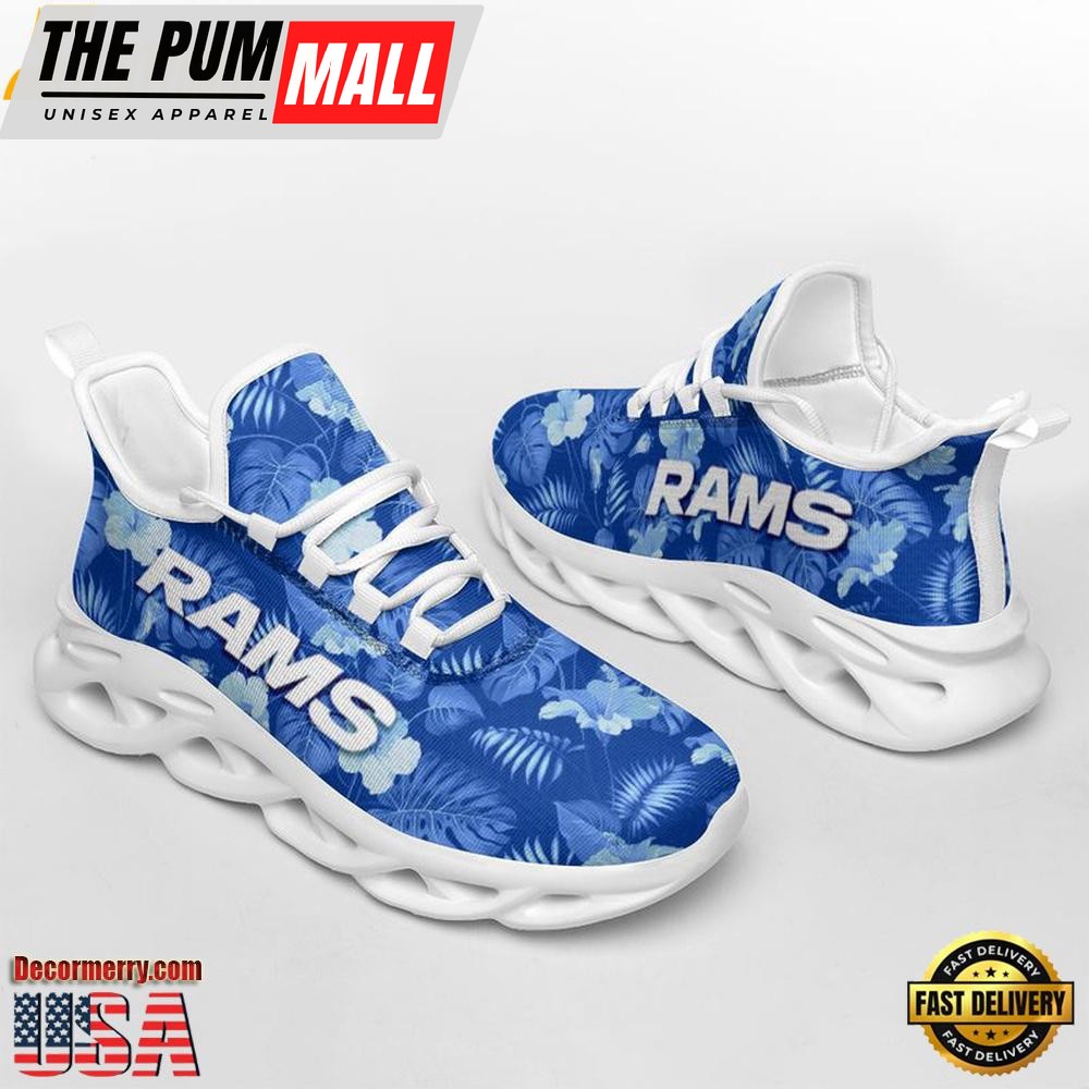 NFL Los Angeles Rams Tropical Flowers Max Soul Shoes , Running Sneakers Shoes