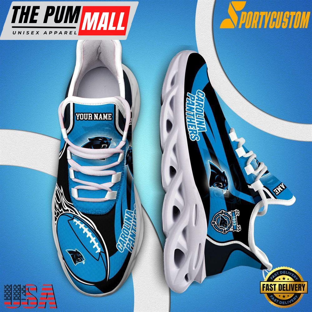 NFL Max Soul Shoes, Nfl Carolina Panthers White Running Sneakers Shoes For Fans , NFL Fans Gifts