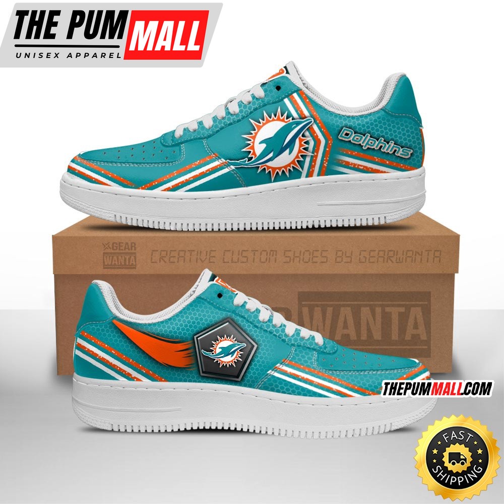 NFL Miami Dolphins Air Force 1 Shoes Air Sneakers For Fans
