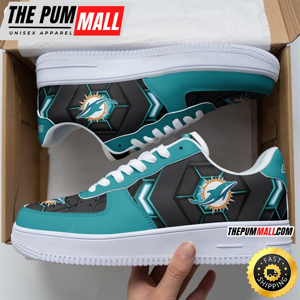 NFL Miami Dolphins Air Force 1 Shoes Football Sports Shoes