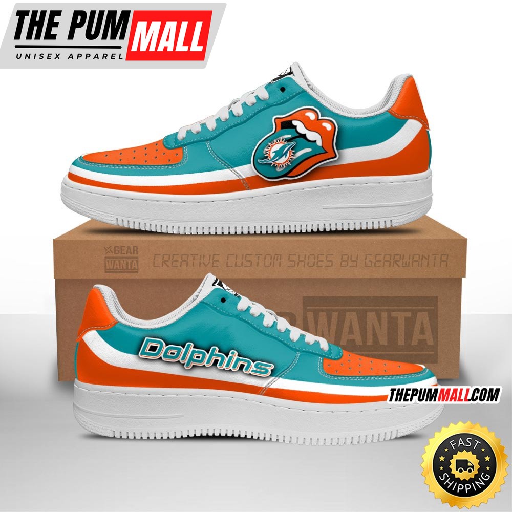 NFL Miami Dolphins Air Force 1 Shoes Sexy Lips For Fans