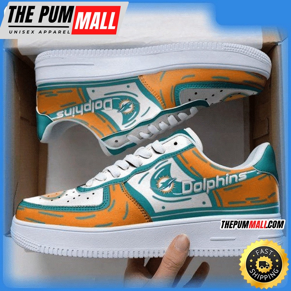 NFL Miami Dolphins Air Force 1 Shoes Sneaker Trending For Fans