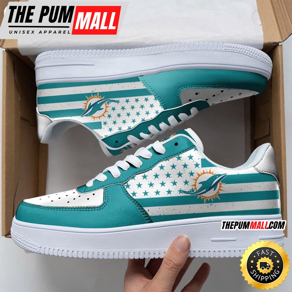 NFL Miami Dolphins Air Force 1 Shoes Urban Streetwear Shoes