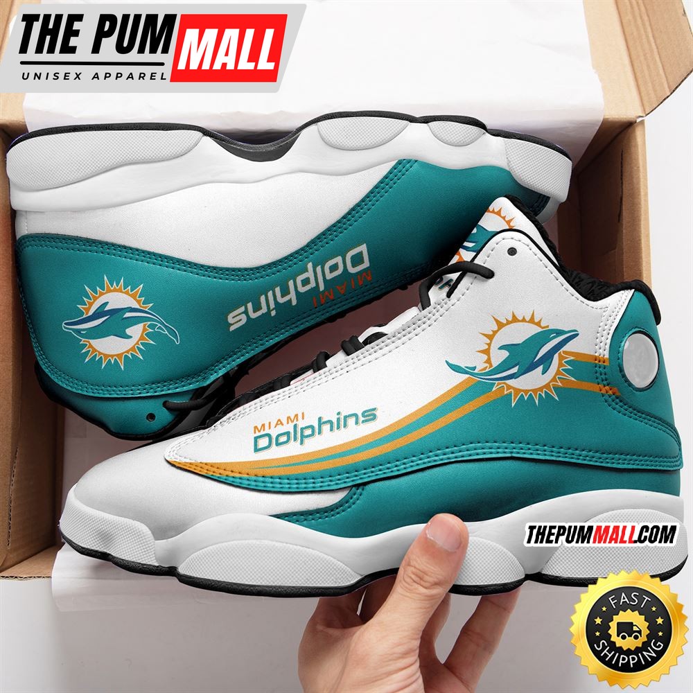 NFL Miami Dolphins Air Jd 13 Shoes White Aqua