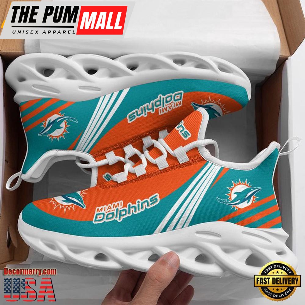 NFL Miami Dolphins Basic Logo Max Soul Shoes , Running Sneakers Shoes