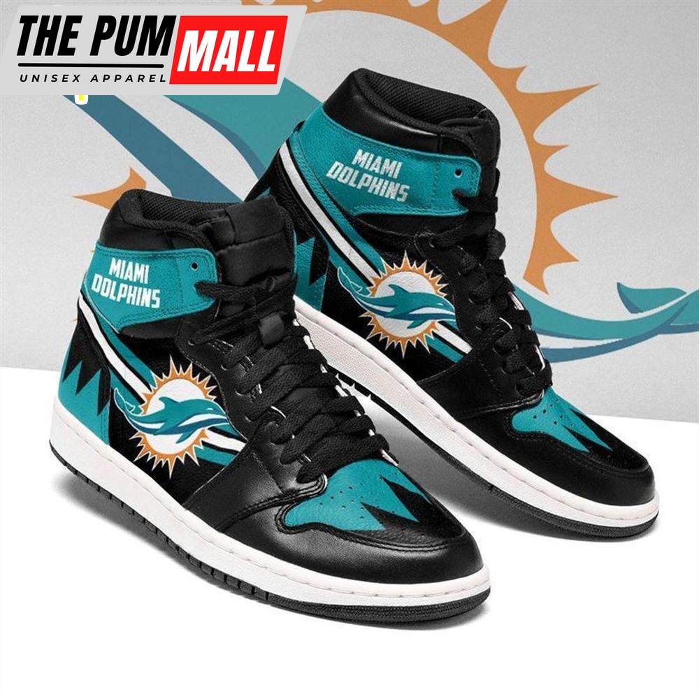 NFL Miami Dolphins Black Aqua Air Jd 1 High Sneakers