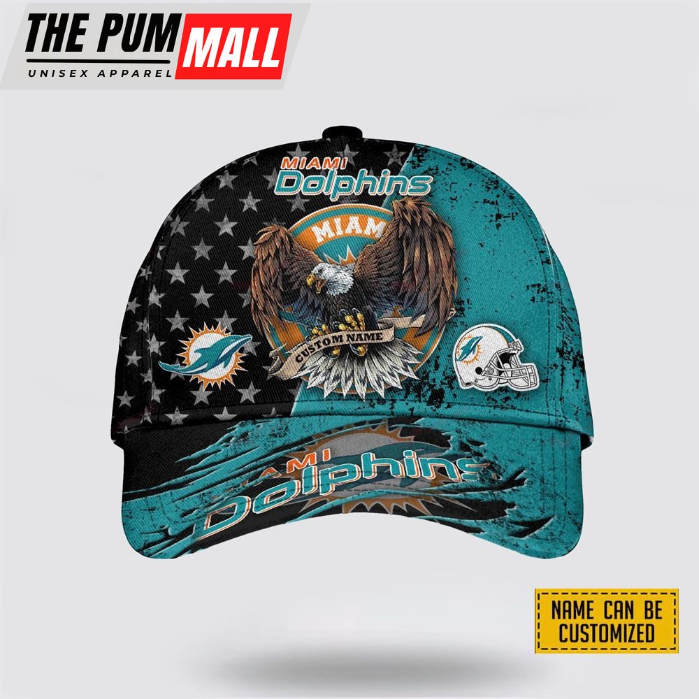 NFL Miami Dolphins Cap 3D Personalized Classic Eagles Hats Show Your Team Spirit In Style