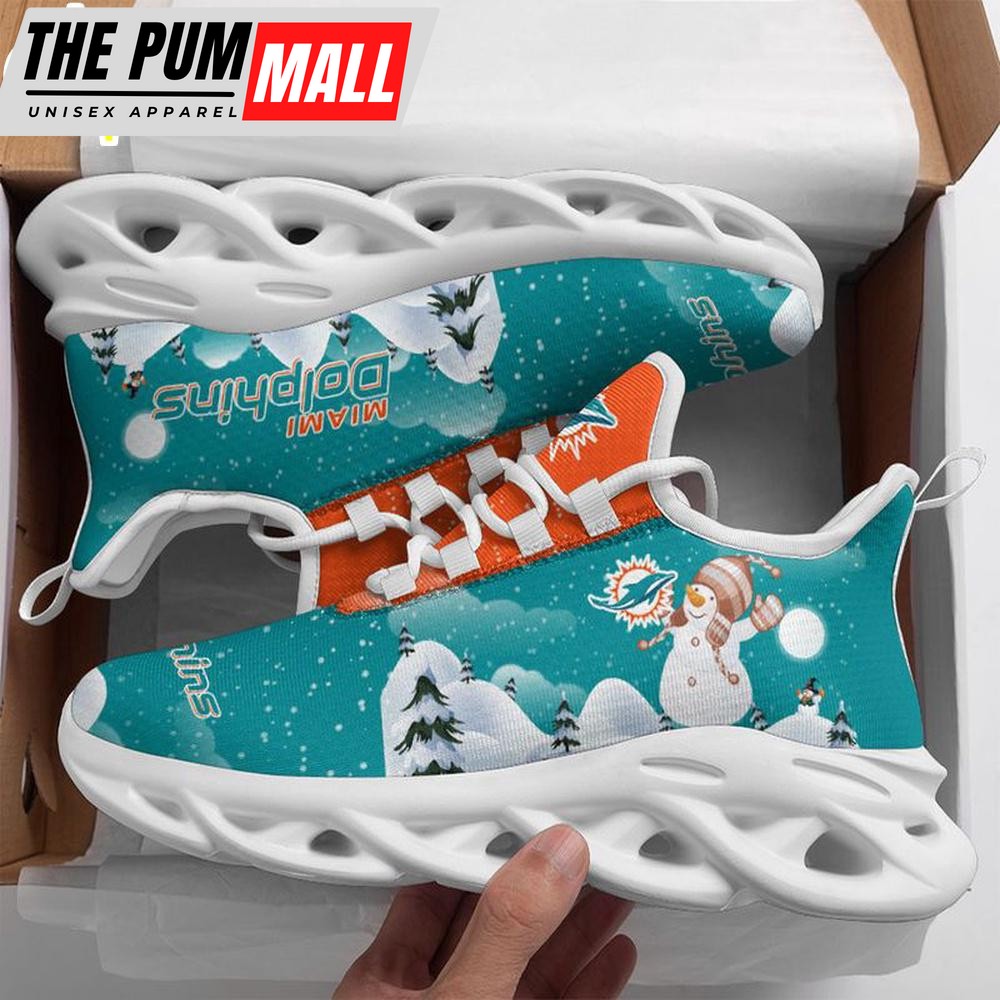 NFL Miami Dolphins Christmas Snowman Max Soul Shoes