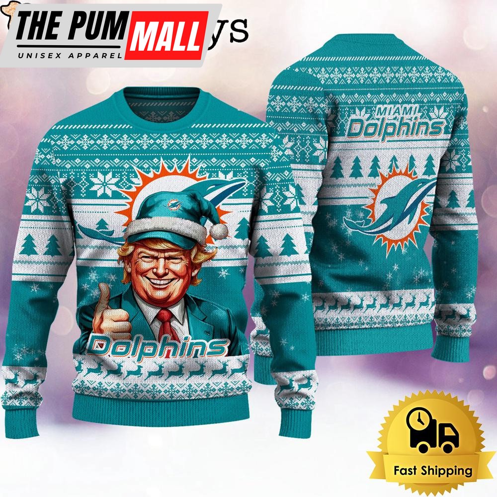 NFL Miami Dolphins Donald Trump Ugly Christmas Sweater