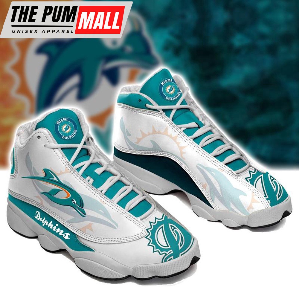 NFL Miami Dolphins Football Air Jd 13 Shoes