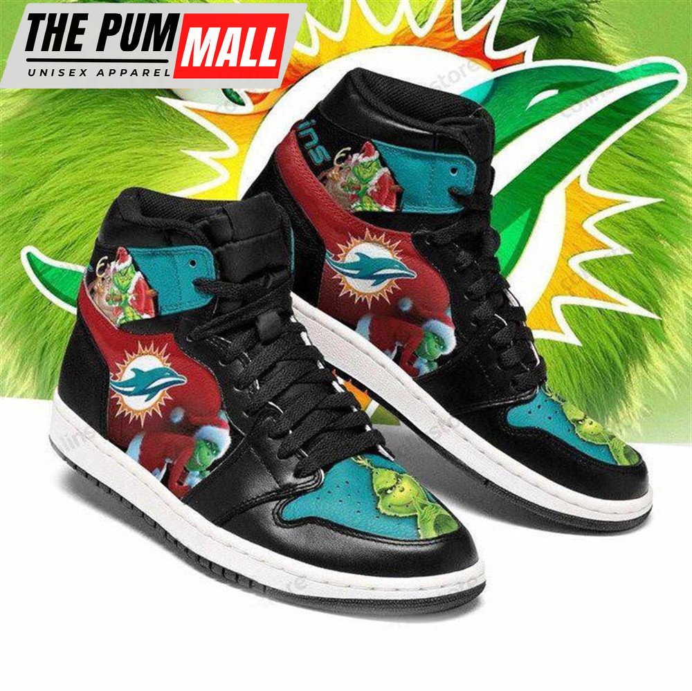 NFL Miami Dolphins Football Logo Team Air Jd 1 Hightop Shoes Sneakers