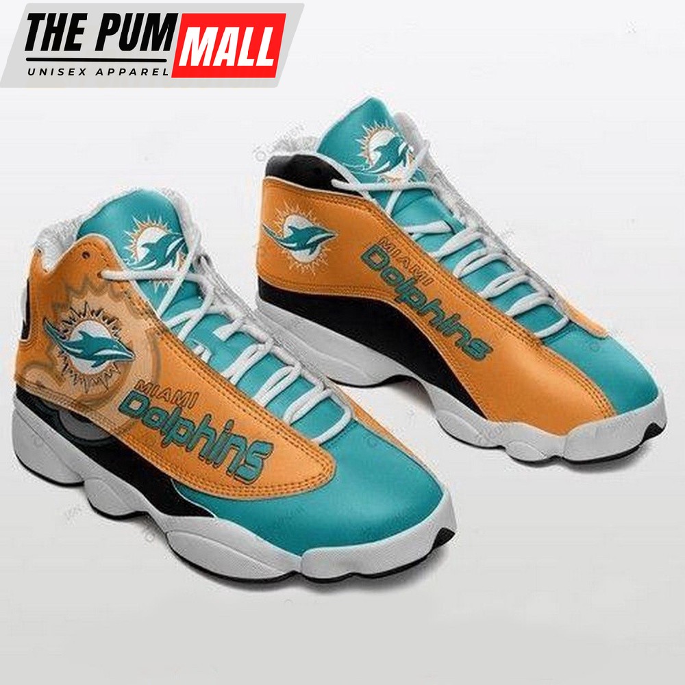 NFL Miami Dolphins Football Team Logo Air Jd 13 Shoes