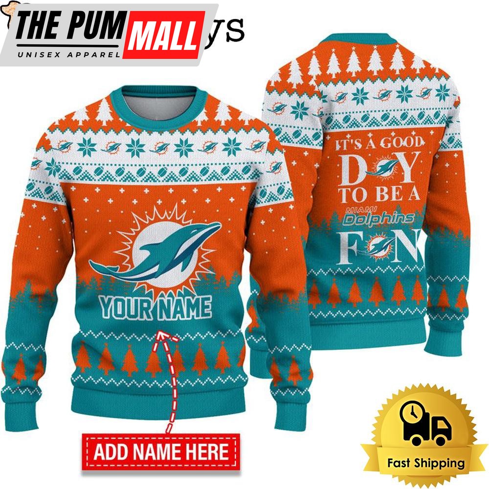 NFL Miami Dolphins It’s A Good Day To Be A Fan Ugly Christmas Sweater