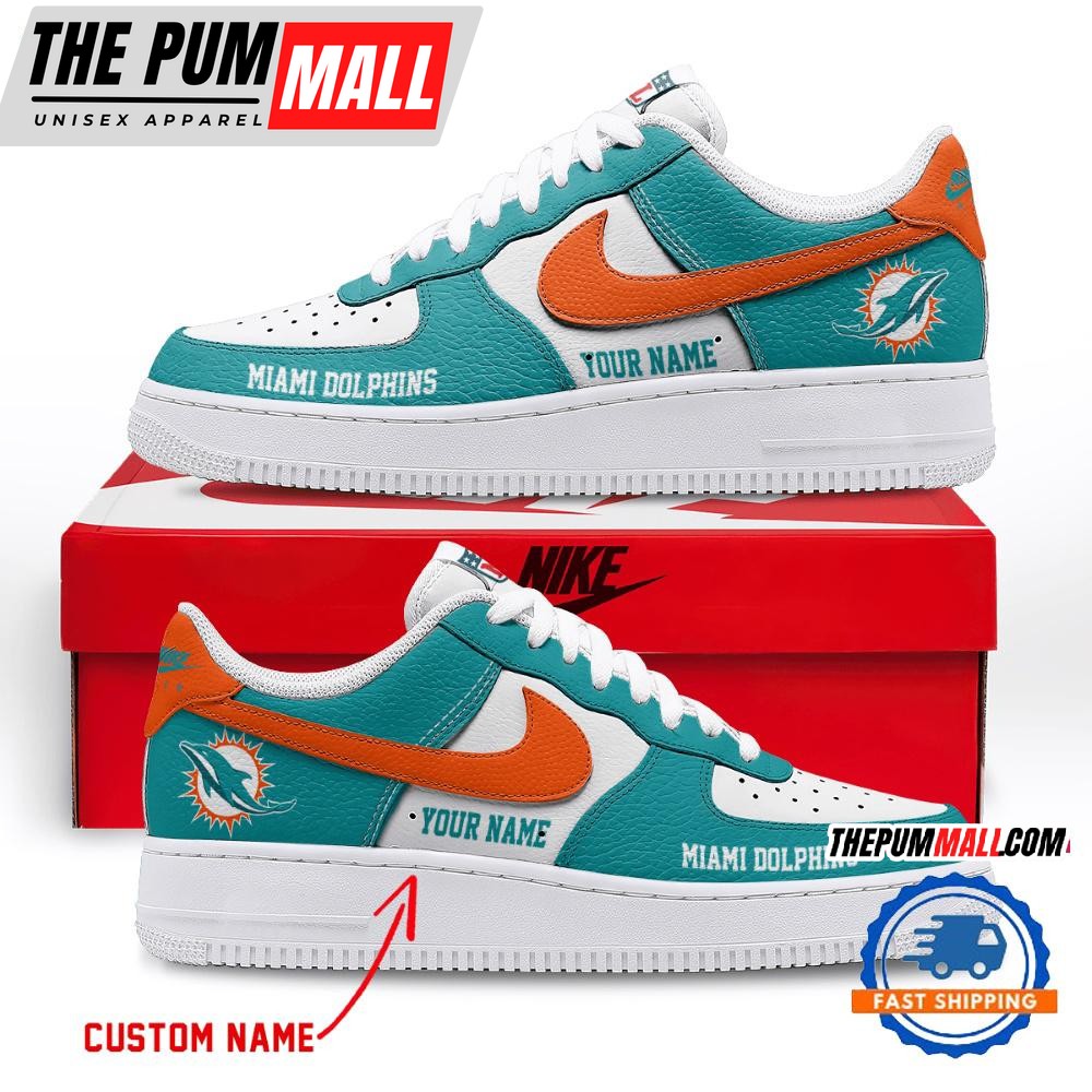 NFL Miami Dolphins Limited Edition Personalized Air Force 1 Shoes Sneaker