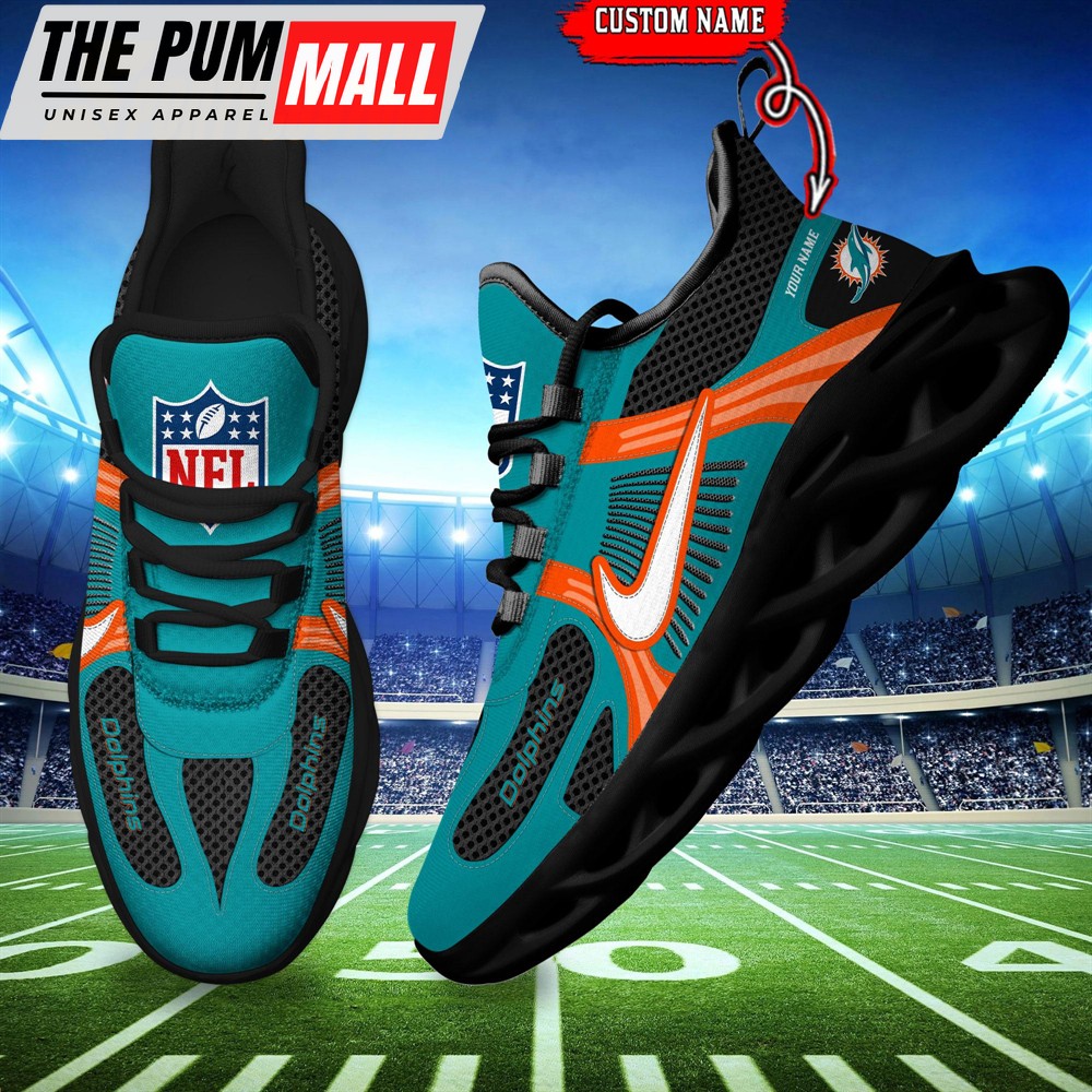 NFL Miami Dolphins Logo Football Team New Season Max Soul Shoes