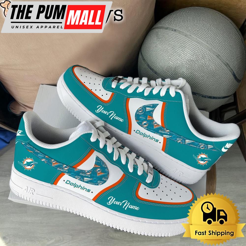 NFL Miami Dolphins Logo Team Limited Edition New Design Custom Air Force 1 Shoes