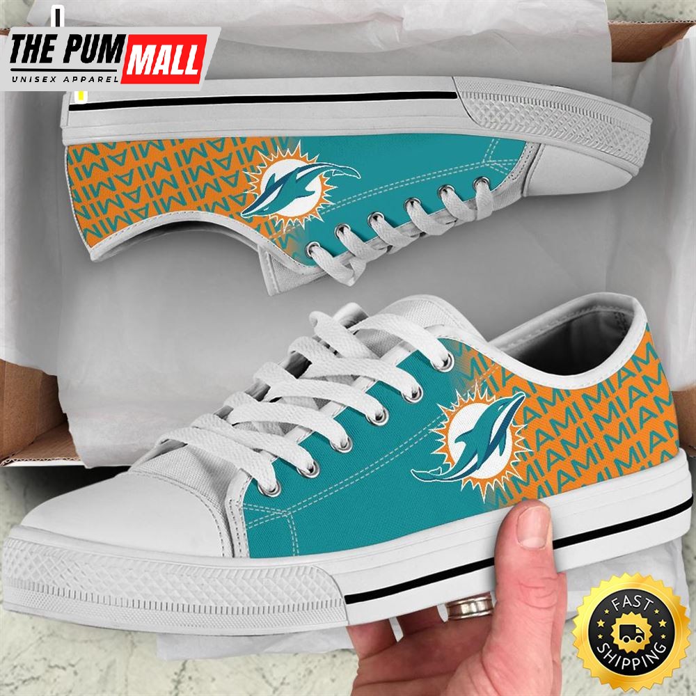 NFL Miami Dolphins Low Top Shoes White