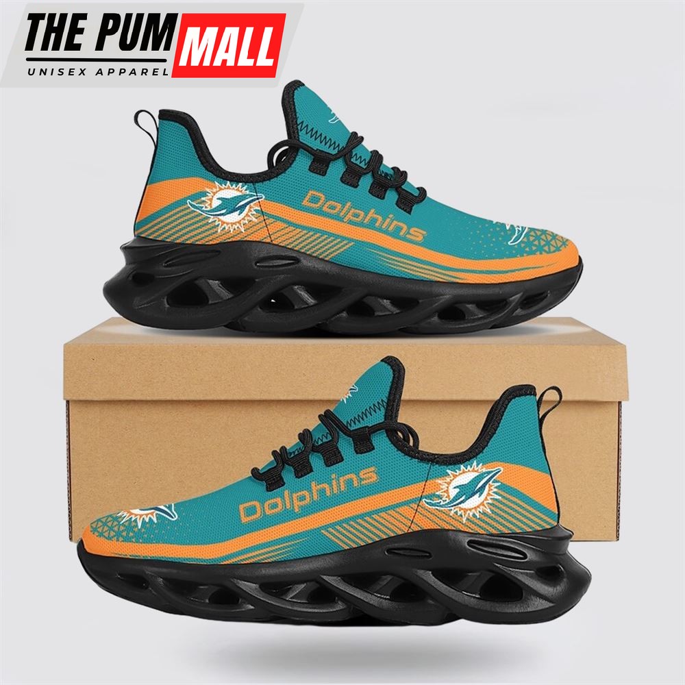 NFL Miami Dolphins Max Soul Shoes Sneakers Sport Shoes Dominate The Streets With Authentic Nfl Style
