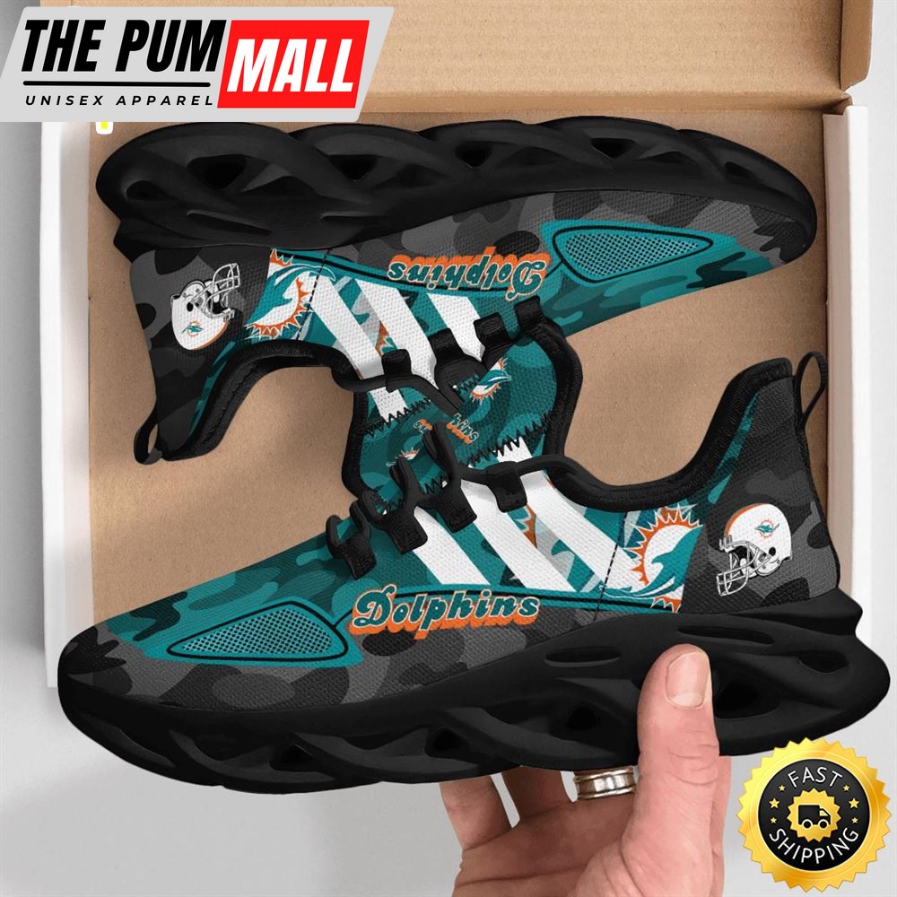 NFL Miami Dolphins Military Camouflage M Soul Shoes