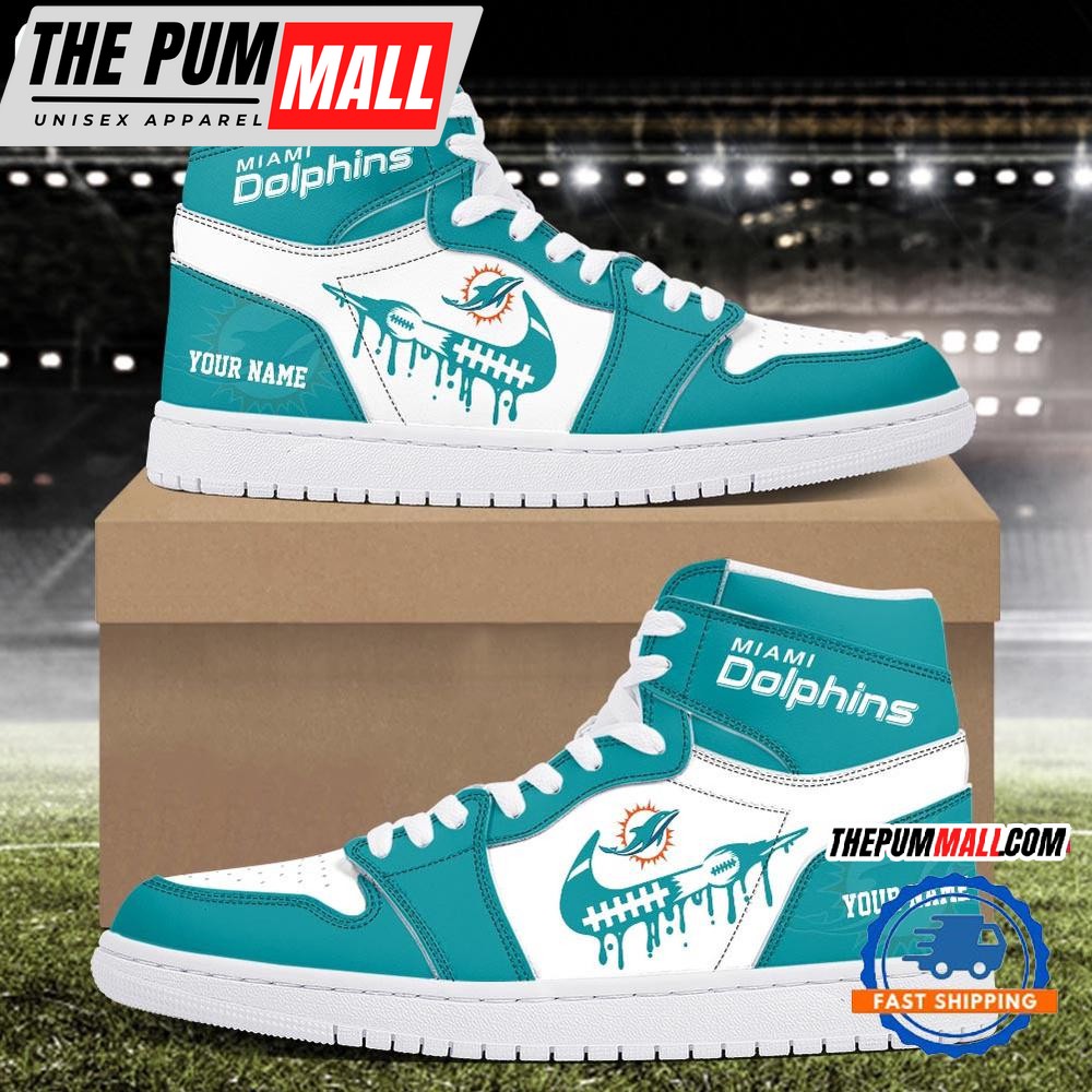 NFL Miami Dolphins New Season Custom Air Jd 1 Hightop Shoes