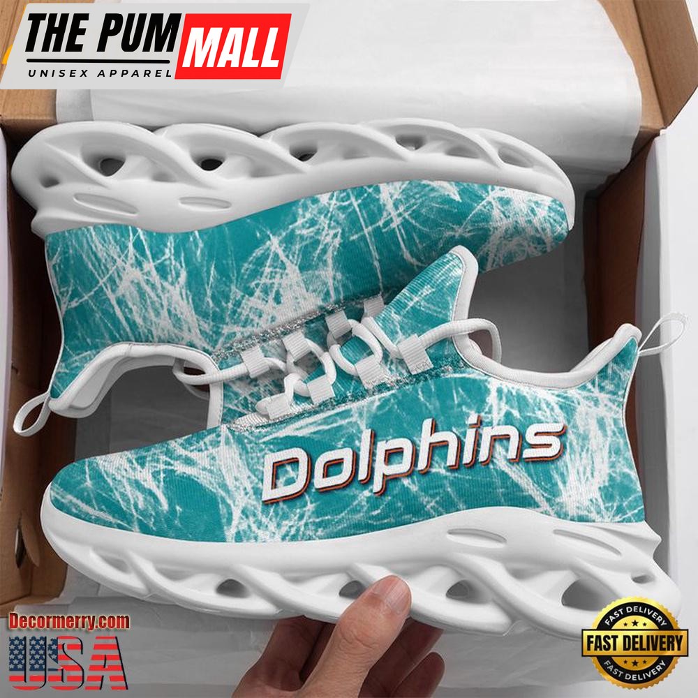 NFL Miami Dolphins Smoke Pattern Max Soul Shoes , Running Sneakers Shoes