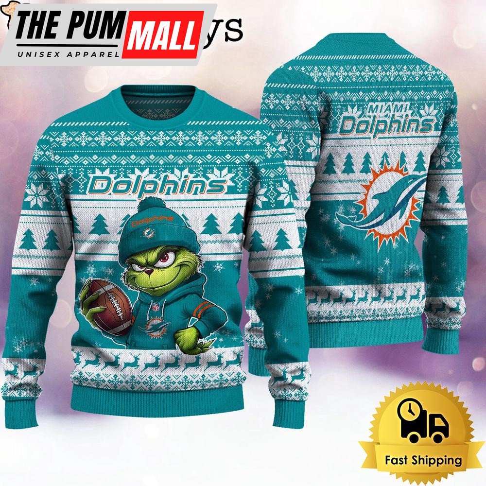NFL Miami Dolphins The Grinch Ugly Christmas Sweater