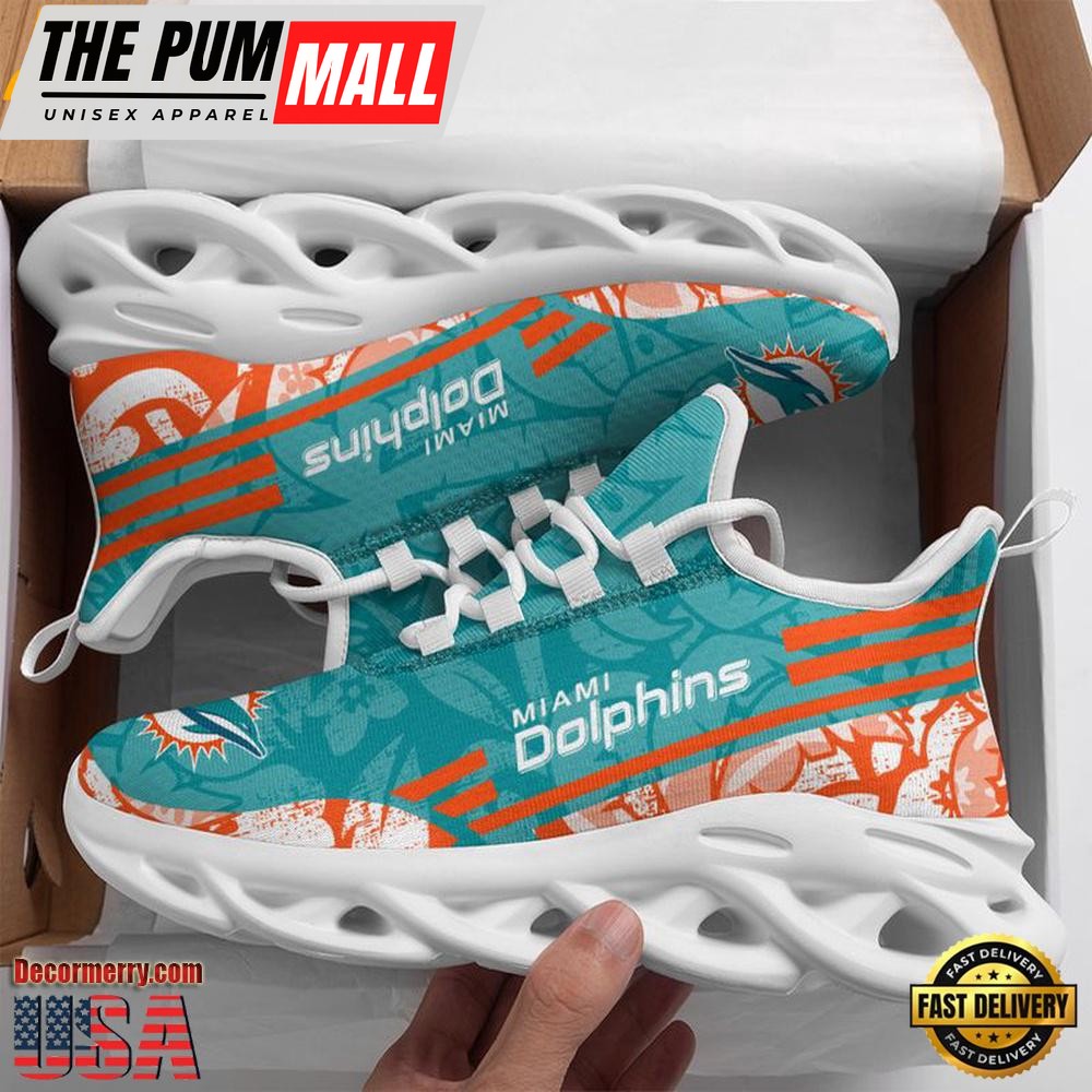 NFL Miami Dolphins Tropical Max Soul Shoes , Running Sneakers Shoes