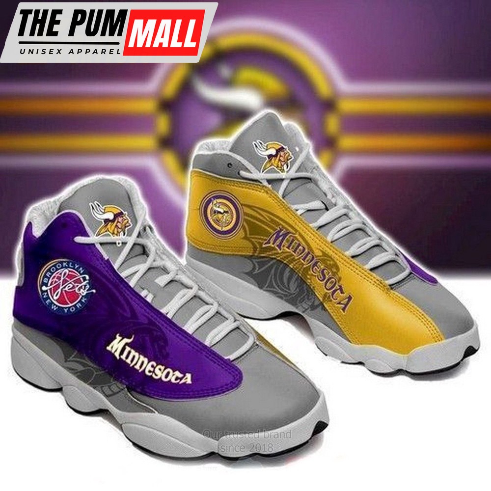 NFL Minesota Vikings Football Air Jd 13 Shoes