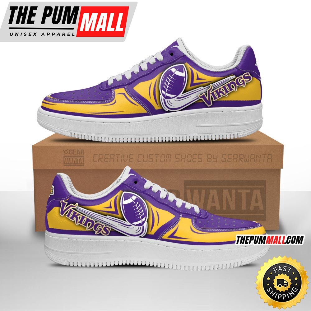 NFL Minnesota Vikings Air Force 1 Shoes Football Sneaker Shoes