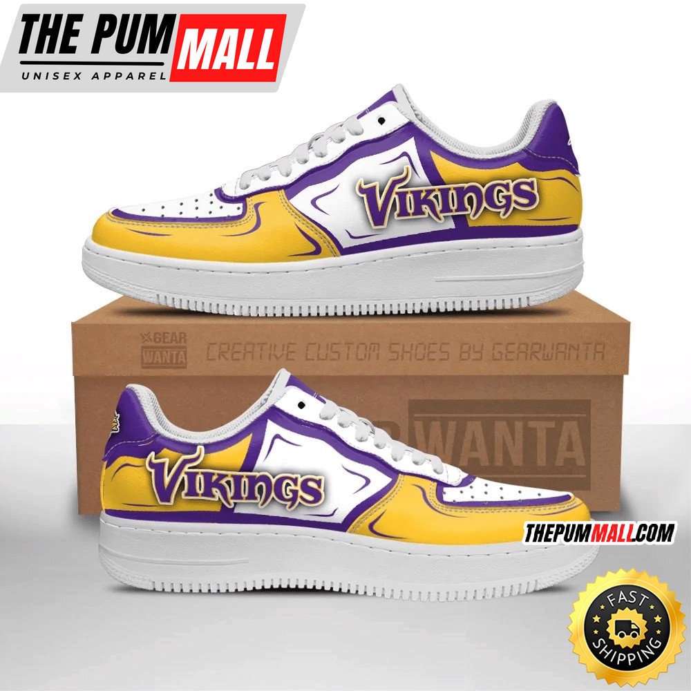 NFL Minnesota Vikings Air Force 1 Shoes Football Sports Sneaker Shoes