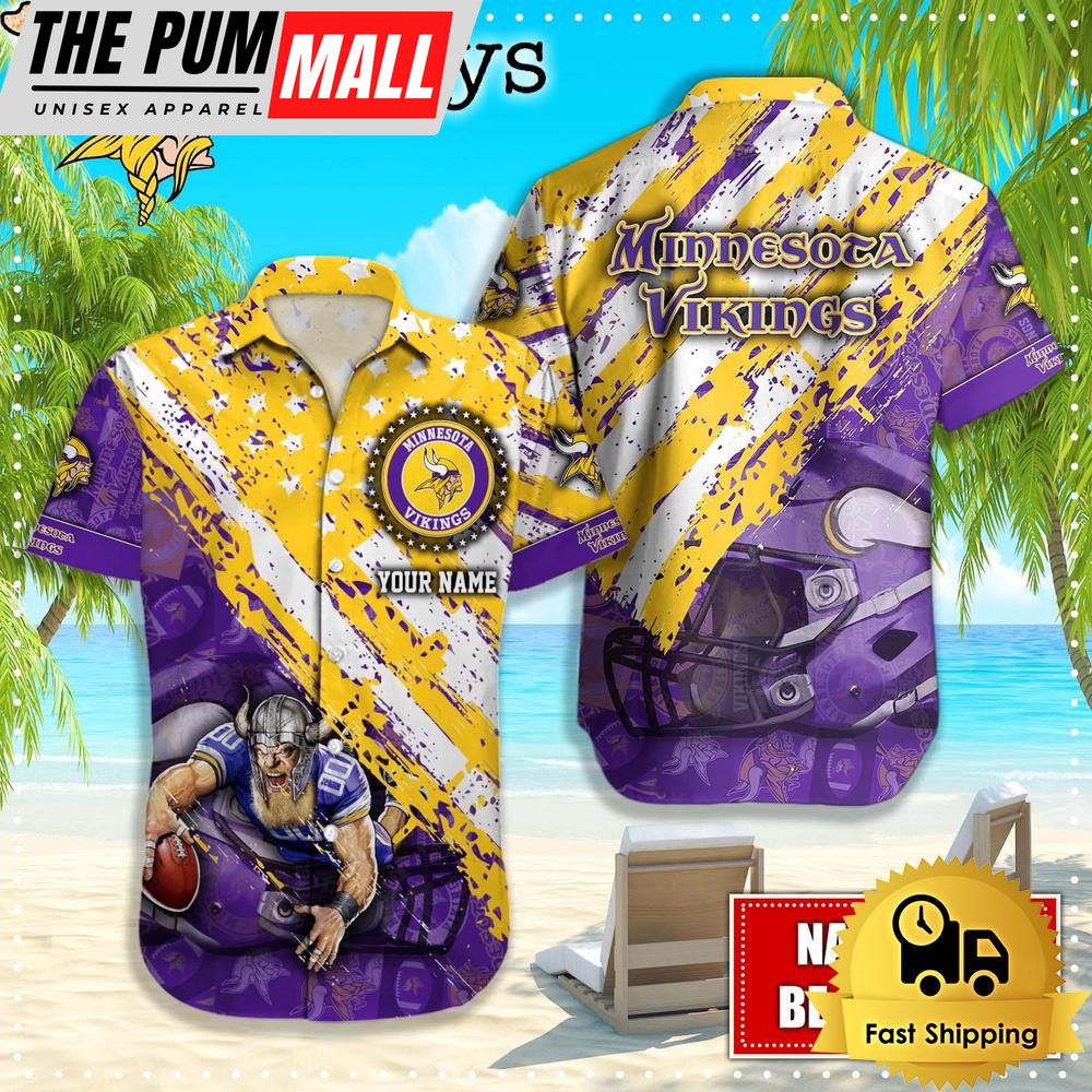 NFL Minnesota Vikings American Flag Custom Hawaiian Shirts