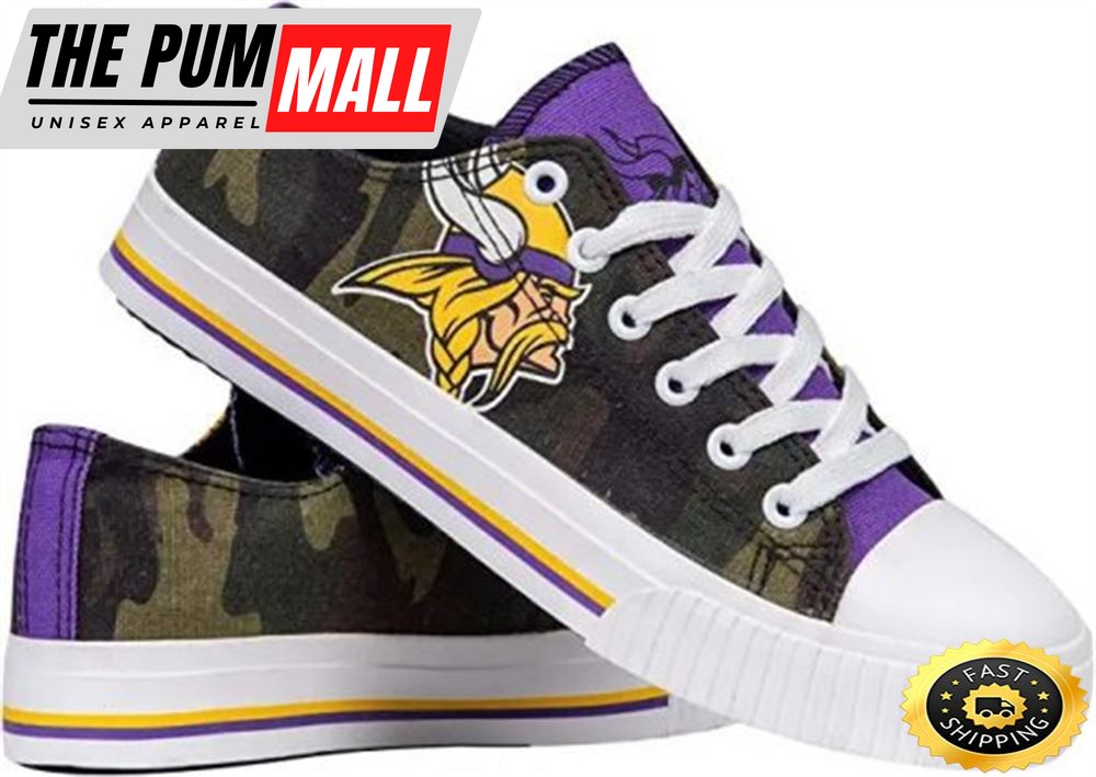 NFL Minnesota Vikings Camo Sneaker Low Top Shoes