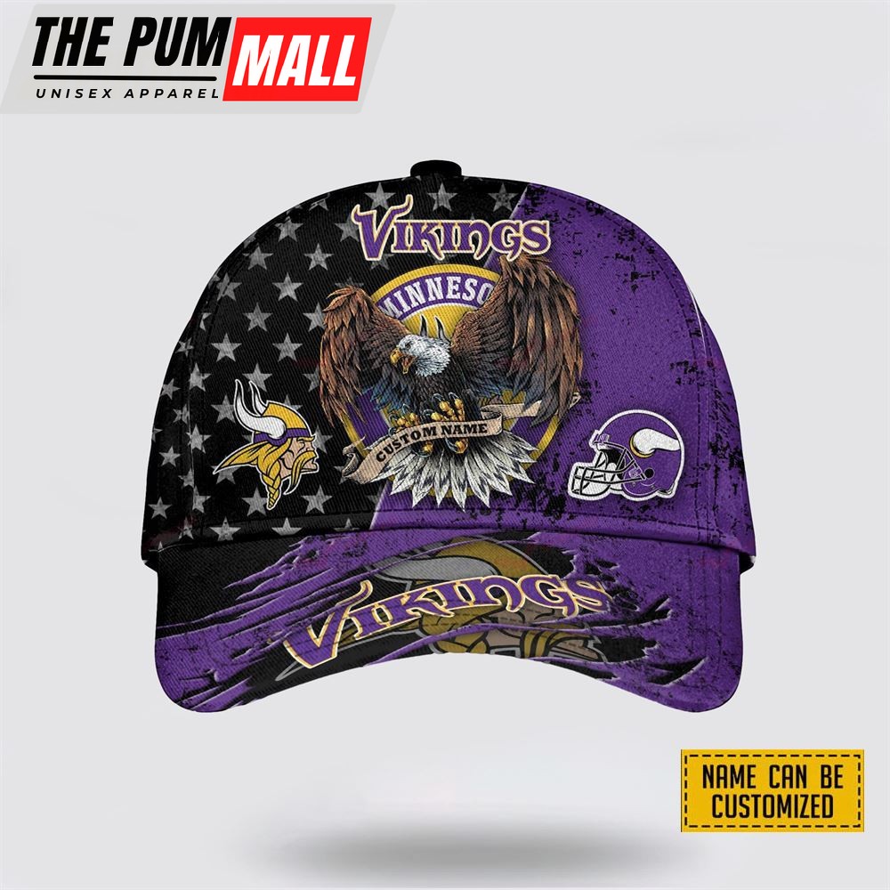 NFL Minnesota Vikings Cap 3D Personalized Classic Eagles Hats Show Your Team Spirit In Style