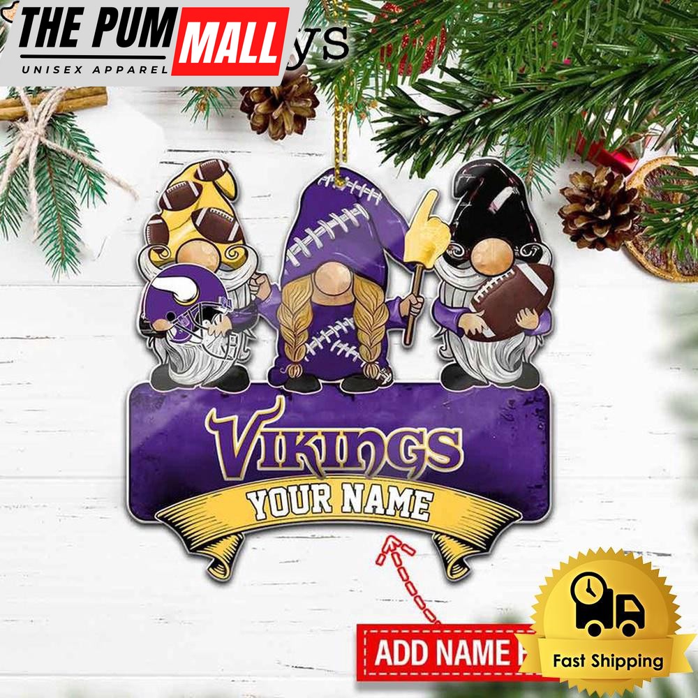 NFL Minnesota Vikings Custom Gnome Christmas Ornament Limited Edition