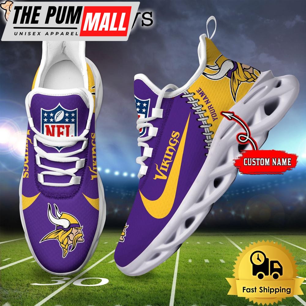 NFL Minnesota Vikings Custom Name Max Soul Shoes Gift For Fans