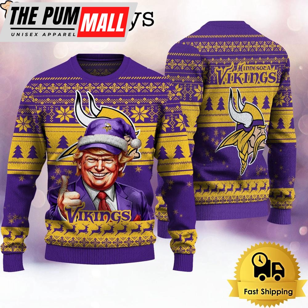 NFL Minnesota Vikings Donald Trump Ugly Christmas Sweater