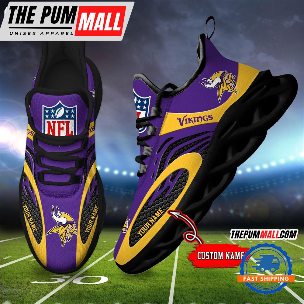 NFL Minnesota Vikings Football Logo Team New Design Max Soul Shoes Sneaker