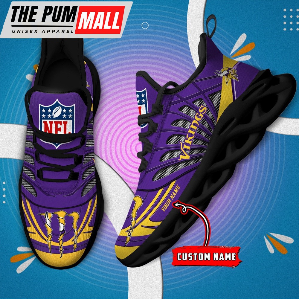 NFL Minnesota Vikings Football Team Design Max Soul Shoes