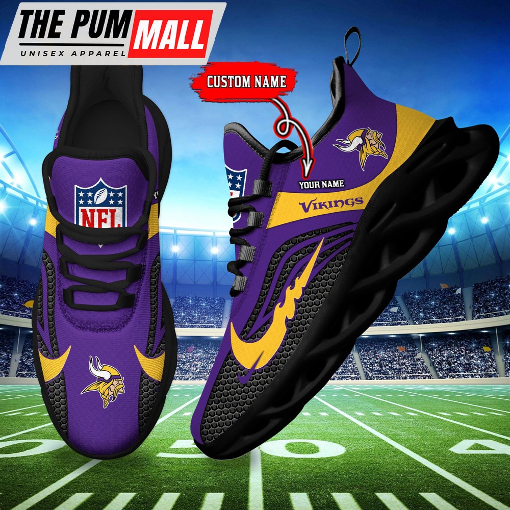 NFL Minnesota Vikings Football Team New Design Max Soul Shoes Sneaker
