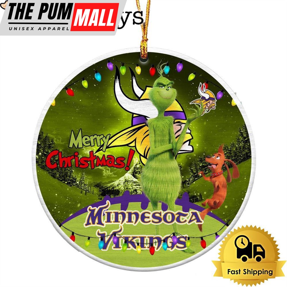 NFL Minnesota Vikings Funny Grinch Merry Christmas Ornaments Limited Edition