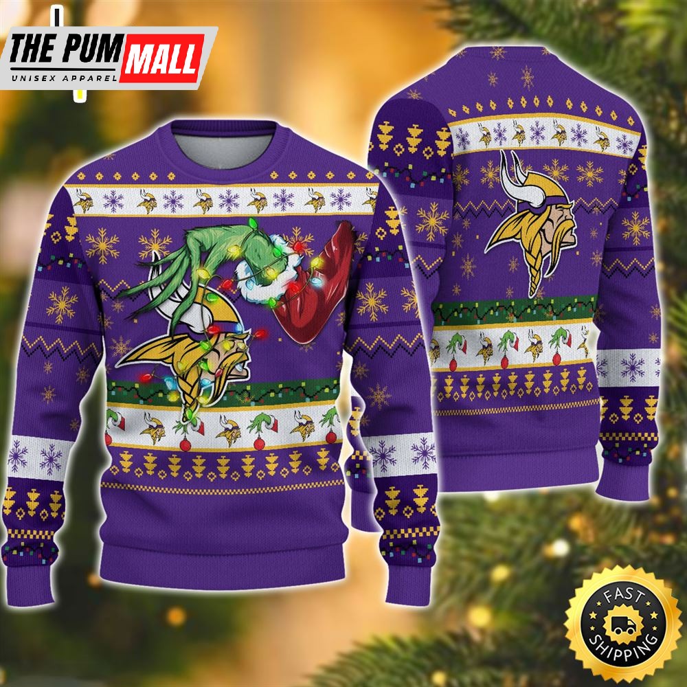 NFL Minnesota Vikings Grinch Christmas Ugly Sweater