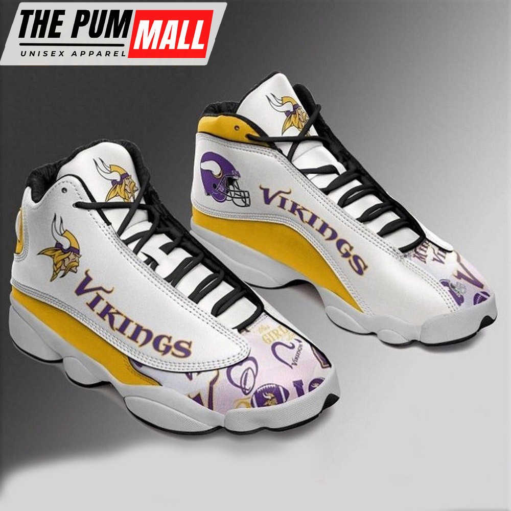 NFL Minnesota Vikings Logo Football Team Air Jd 13 Shoes