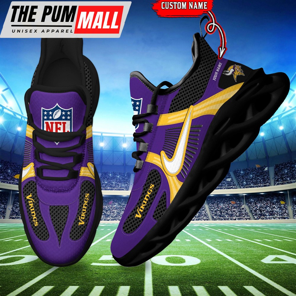 NFL Minnesota Vikings Logo Football Team New Season Max Soul Shoes