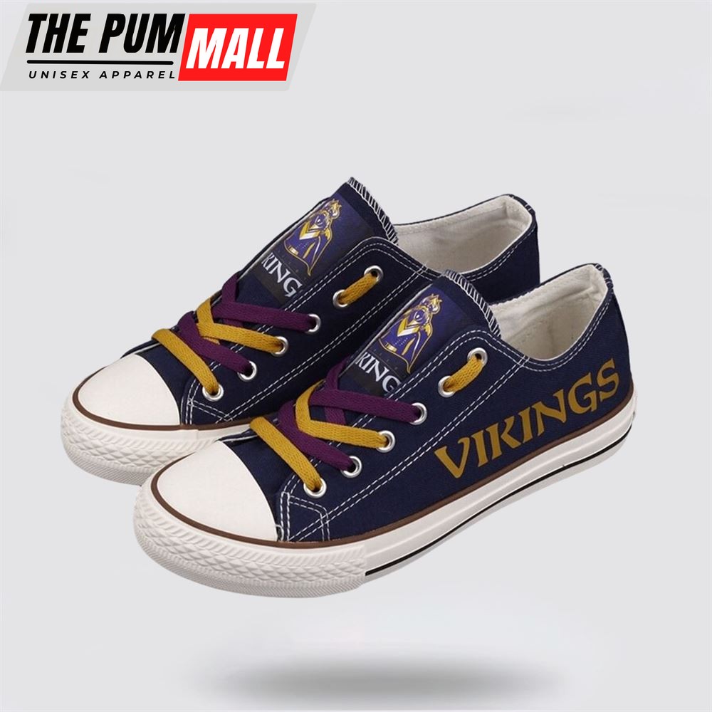 NFL Minnesota Vikings Low Top Canvas Shoes Sport Sneakers Dominate The Streets With Authentic Nfl Style