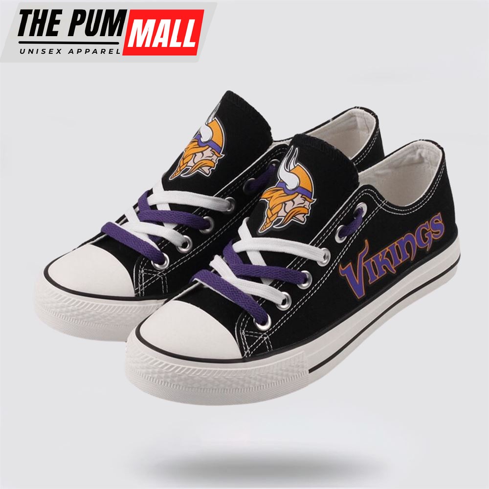 NFL Minnesota Vikings Low Top Canvas Shoes Sport Sneakers Walk The Talk Of Team Pride With Every Step