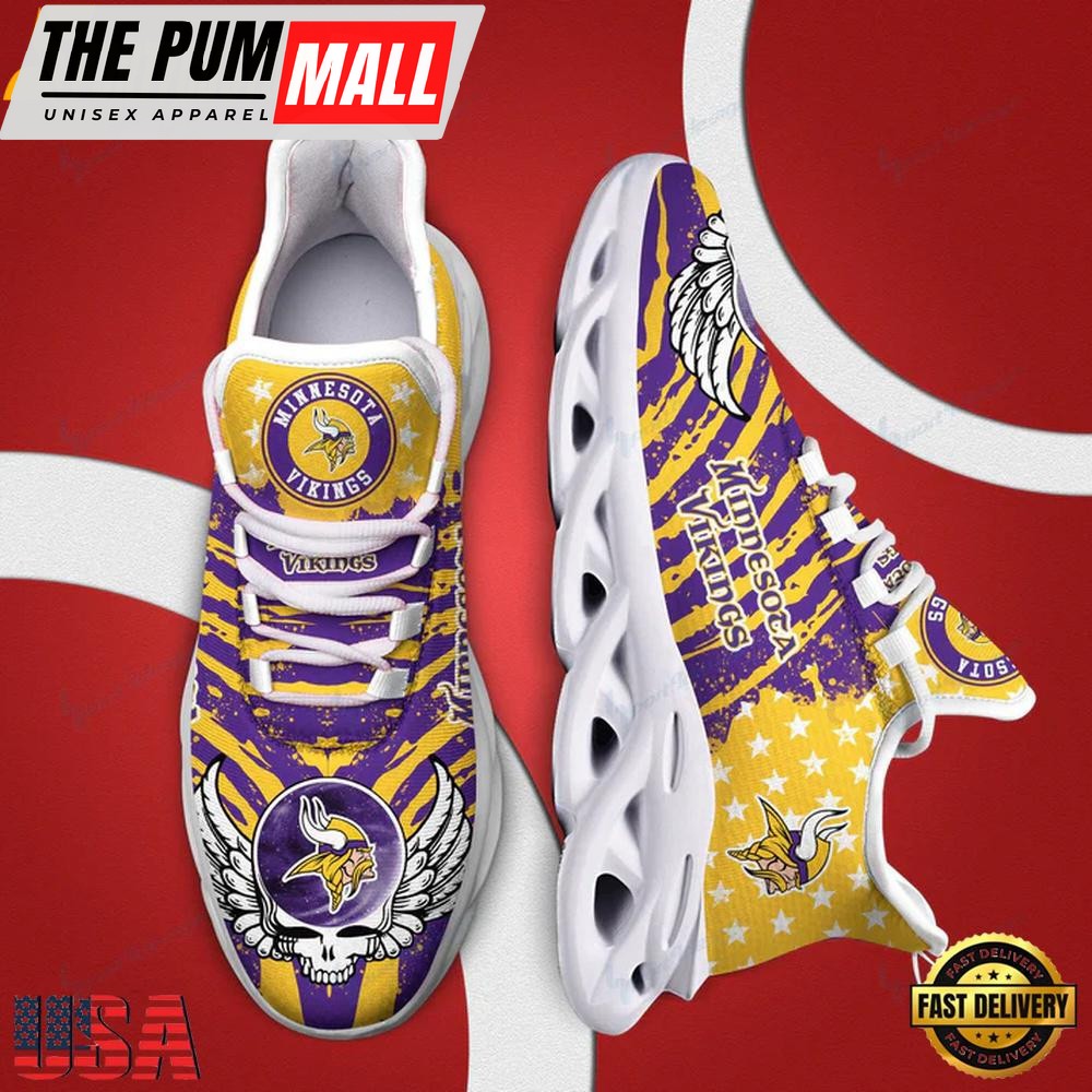 NFL Minnesota Vikings Max Soul Shoes, Running Sneakers Shoes, Fan Gifts